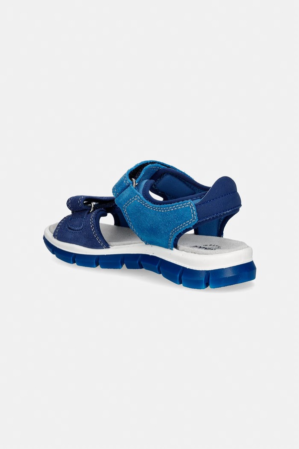 Босоножки с вырезами детские кожаные Primigi цвет темно-синий фото 2