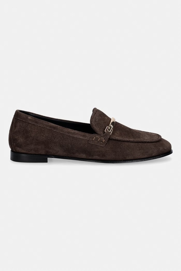 Замшеві мокасини Furla Heritage Loafer колір коричневий