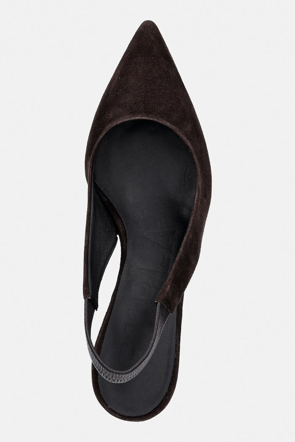 Замшеві туфлі Furla Essential Slingback колір коричневий фото 4