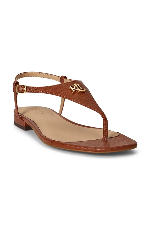 Шкіряні сандалі Lauren Ralph Lauren Everley 2 колір коричневий