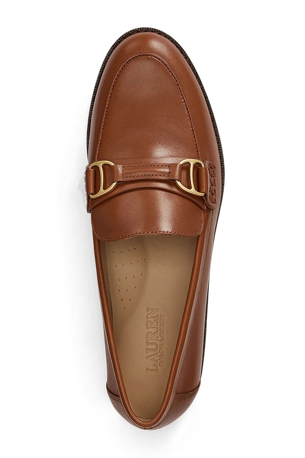 Кожаные мокасины Lauren Ralph Lauren Tasha Loafer цвет коричневый фото 2