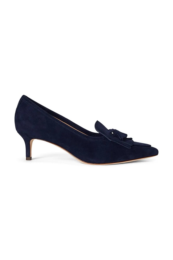 Замшеві туфлі Lauren Ralph Lauren Adrienne Klt колір синій