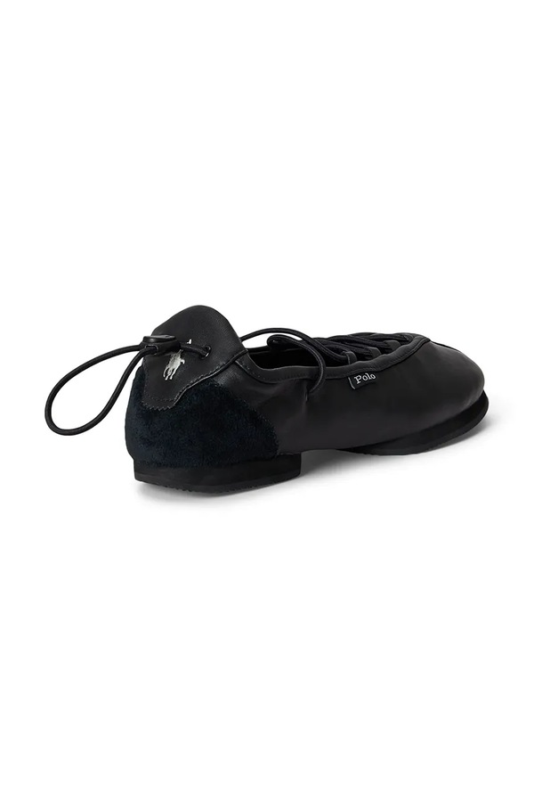 Шкіряні балетки Polo Ralph Lauren Ballerina Lace Up колір чорний фото 2