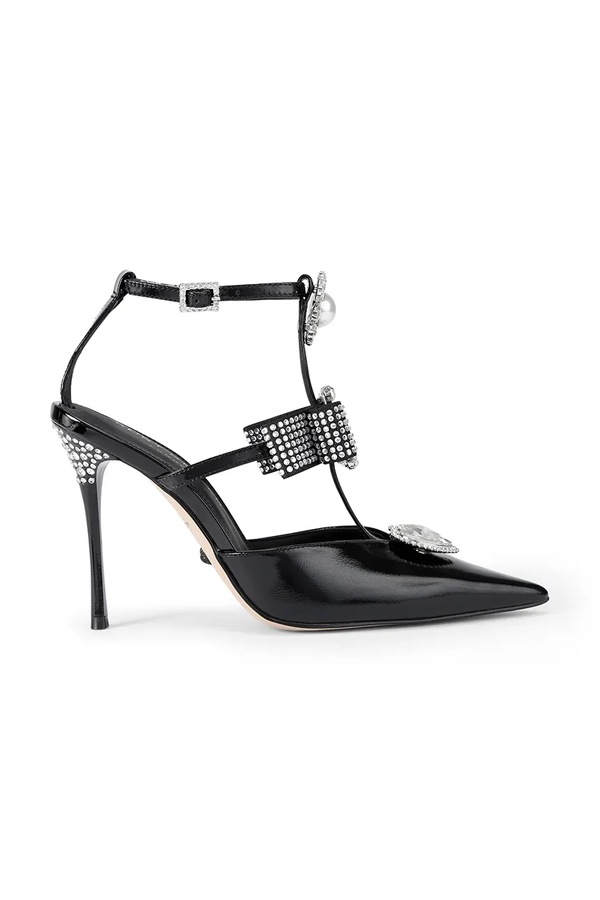 Кожаные туфли Kurt Geiger London Bow Point Gladiator Court цвет черный