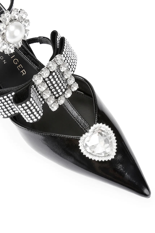 Кожаные туфли Kurt Geiger London Bow Point Gladiator Court цвет черный фото 2