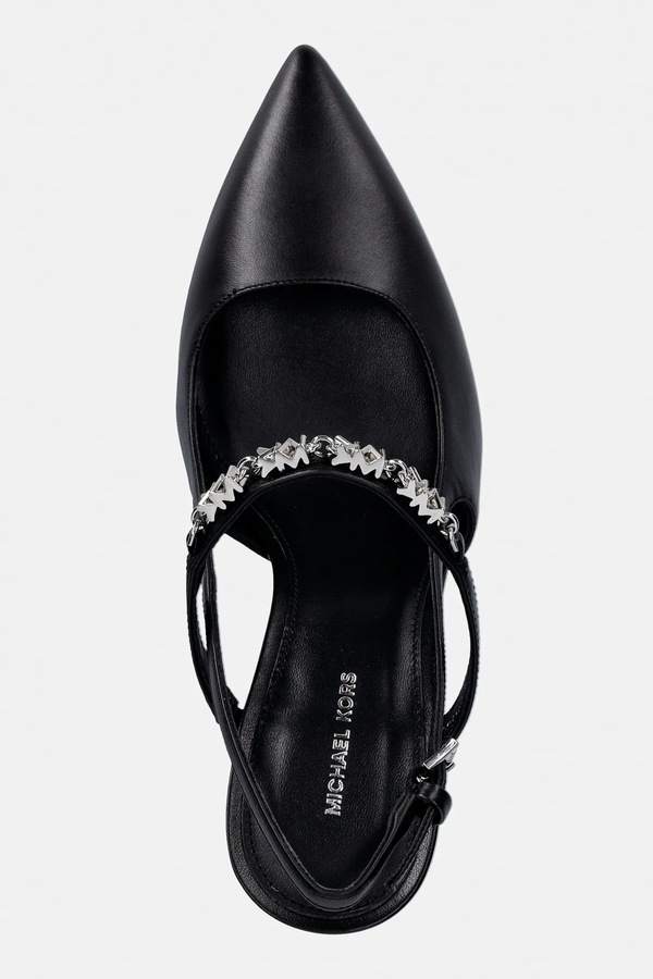 Шкіряні туфлі MICHAEL Michael Kors Dina Flex High Sling Pump колір чорний фото 4
