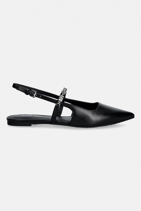 Шкіряні балетки MICHAEL Michael Kors Dina Flex Sling Flat колір чорний