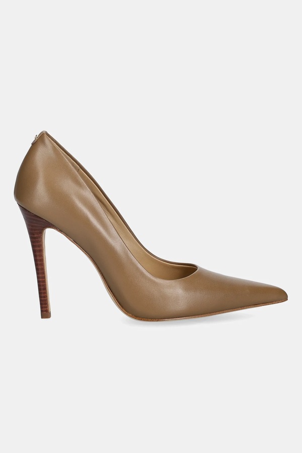 Шкіряні туфлі MICHAEL Michael Kors Elyse High Pump колір бежевий