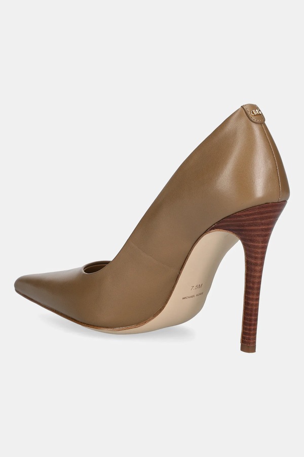 Шкіряні туфлі MICHAEL Michael Kors Elyse High Pump колір бежевий фото 2