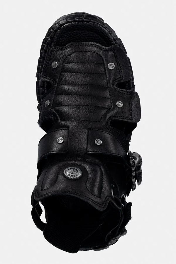 Босоніжки жіночі шкіряні New Rock ITALI NEGRO, TANK CASCO NEGRO PIN LATERA колір чорний фото 4