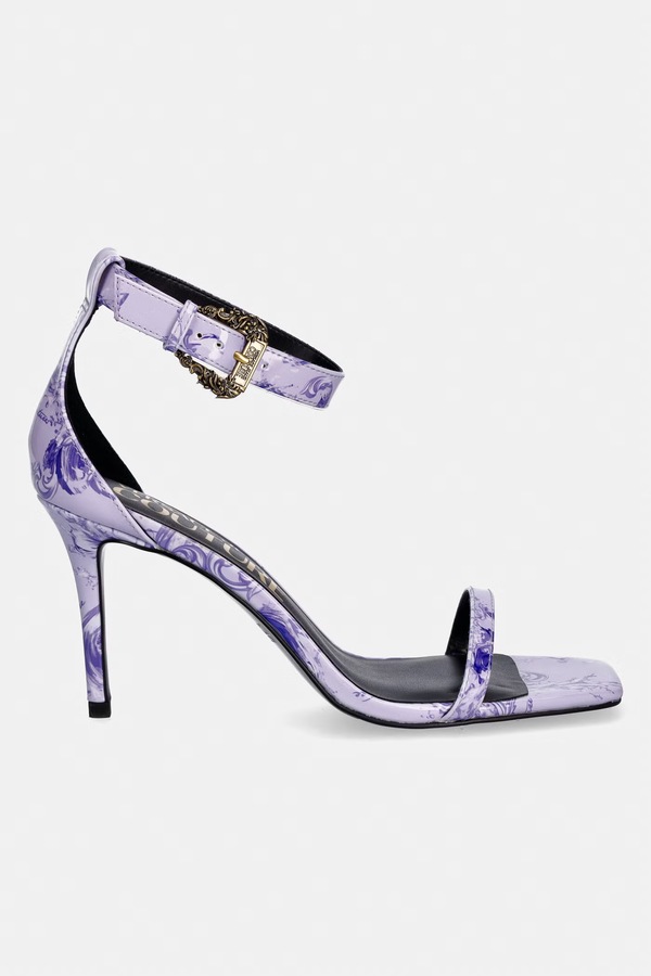 Босоніжки на високих підборах Versace Jeans Couture колір фіолетовий