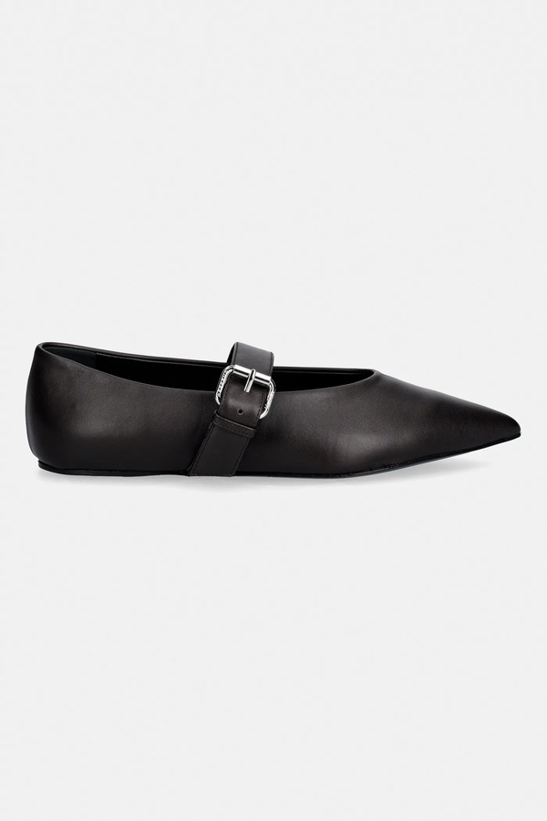 Шкіряні балетки Weekend Max Mara Wkagel колір коричневий