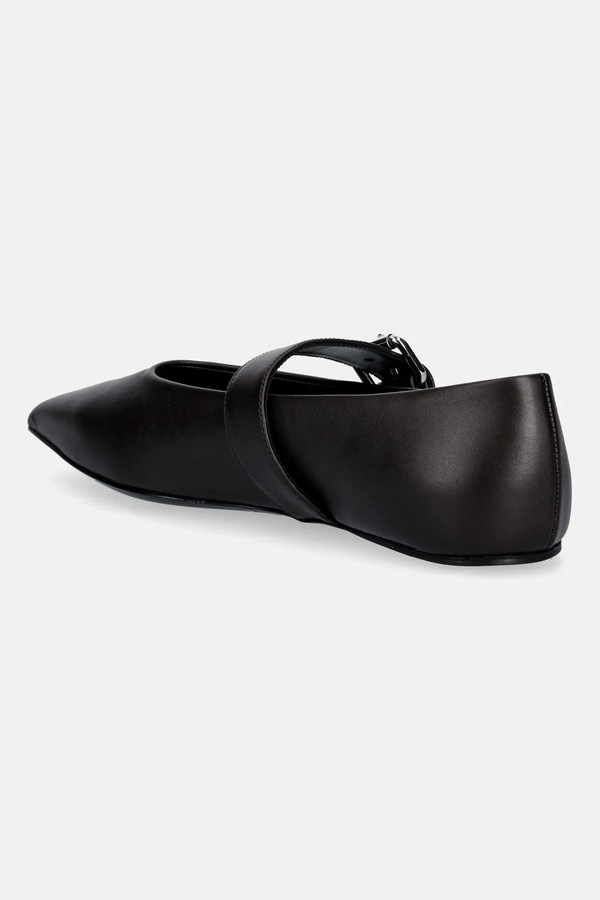 Шкіряні балетки Weekend Max Mara Wkagel колір коричневий фото 2