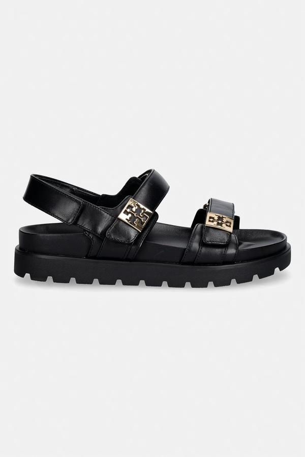 Босоніжки жіночі шкіряні Tory Burch Mellow Sport Sandal колір чорний