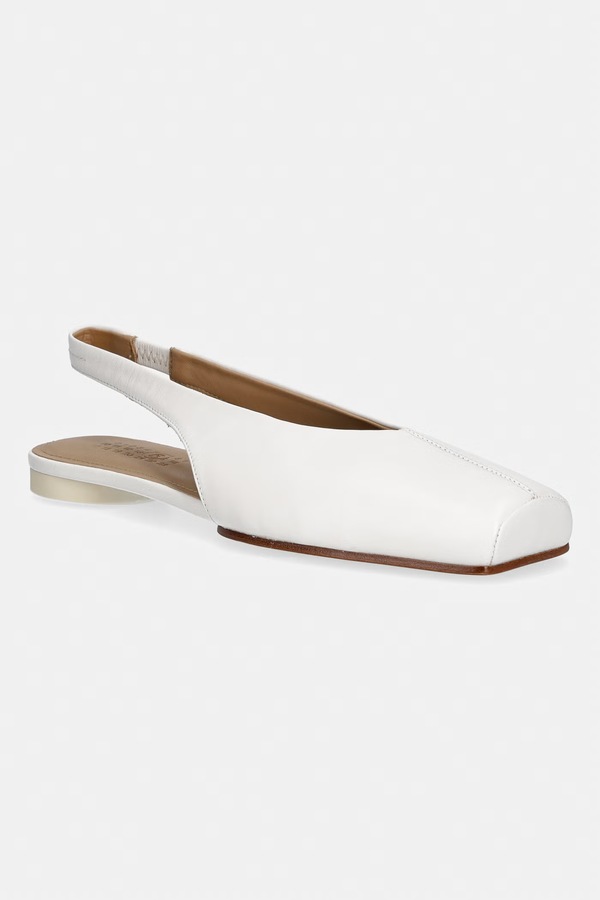 Балетки шкіряні MM6 Maison Margiela колір бежевий
