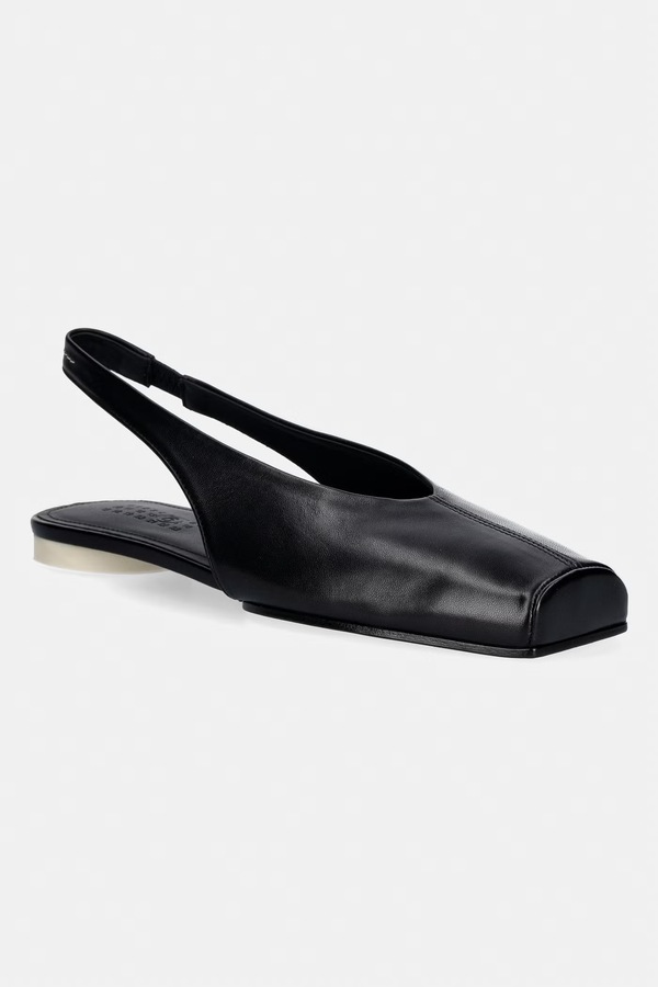 Шкіряні балетки MM6 Maison Margiela колір чорний