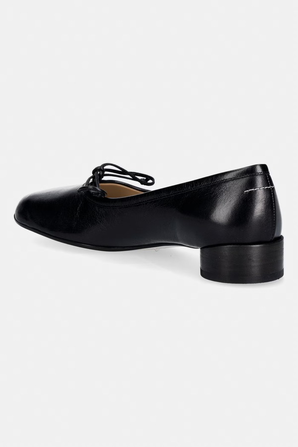 Шкіряні балетки MM6 Maison Margiela колір чорний фото 2