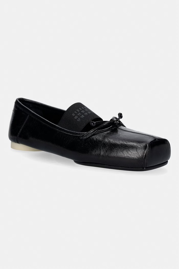 Балетки шкіряні MM6 Maison Margiela колір чорний