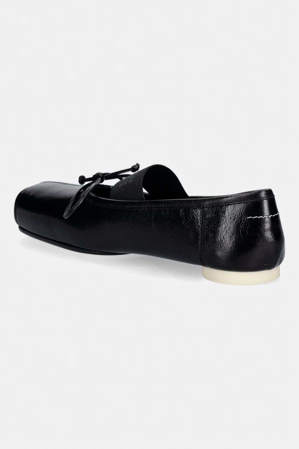 Балетки шкіряні MM6 Maison Margiela колір чорний фото 2