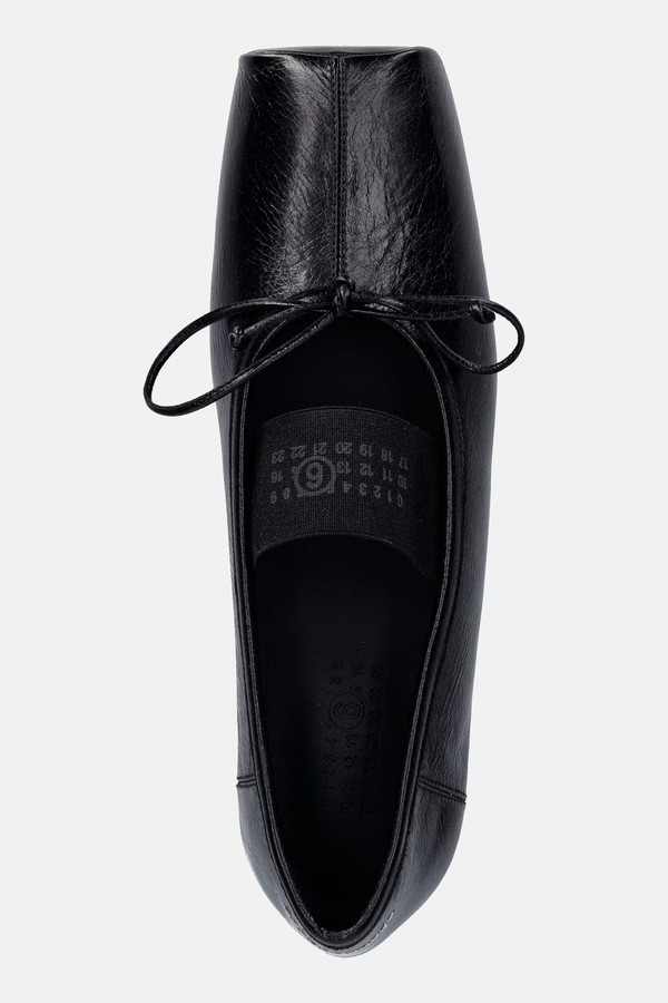 Балетки шкіряні MM6 Maison Margiela колір чорний фото 4