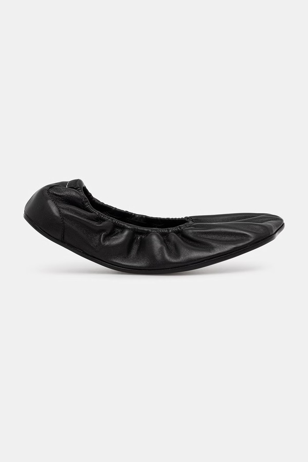 Шкіряні балетки MM6 Maison Margiela колір чорний фото 2