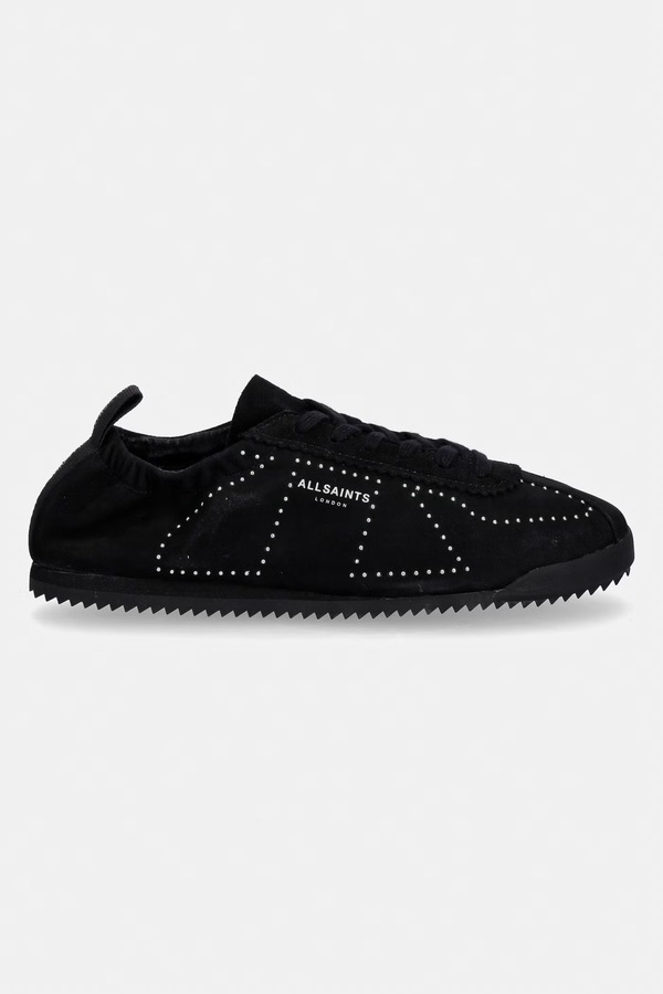 Замшеві кросівки AllSaints Kenny Stud Runner колір чорний