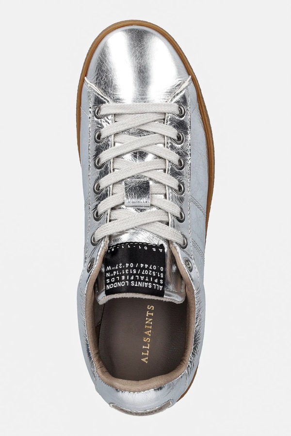 Шкіряні кросівки AllSaints Leon Sneaker колір срібний фото 4