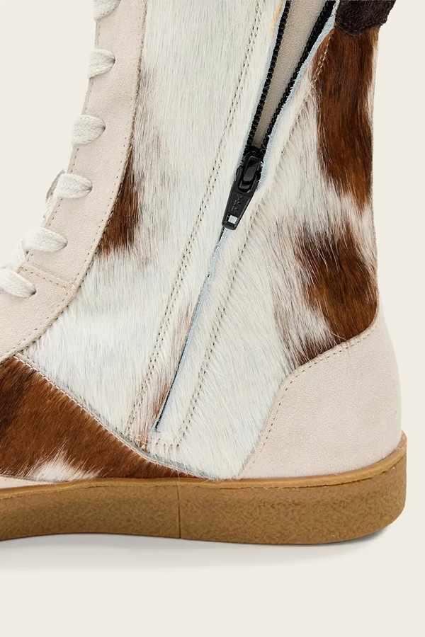 Шкіряні кросівки AllSaints Louise High Top колір бежевий фото 4