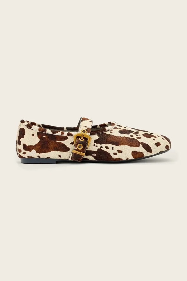 Балетки шкіряні AllSaints Sabine Shoe колір бежевий