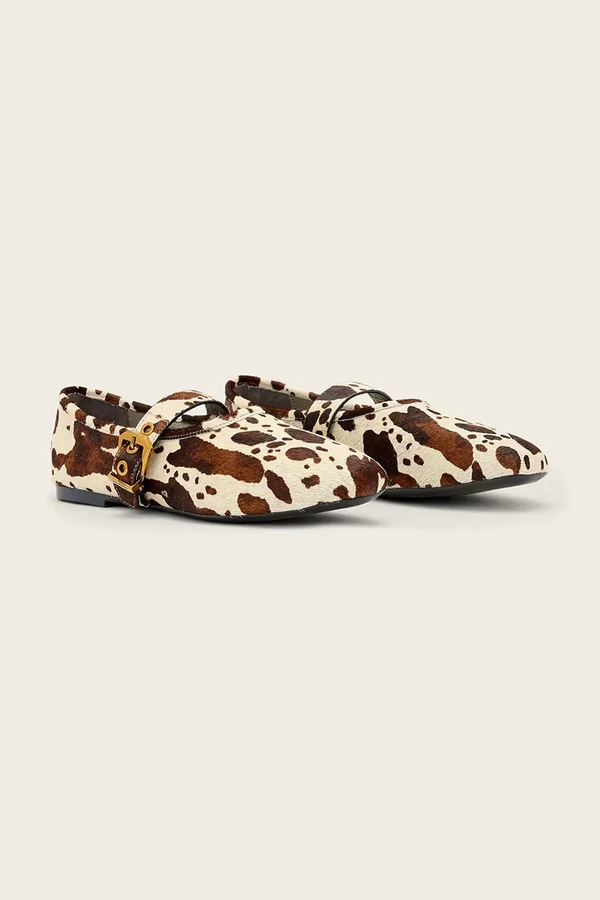 Балетки кожаные AllSaints Sabine Shoe цвет бежевый