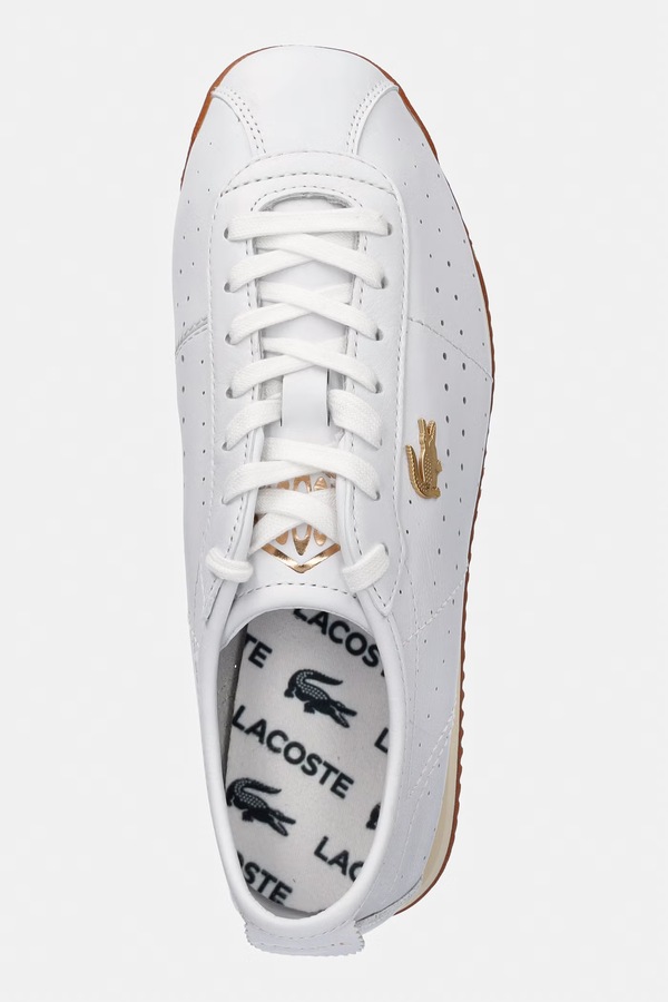 Шкіряні кросівки Lacoste Club-Low Sneakers колір білий фото 4