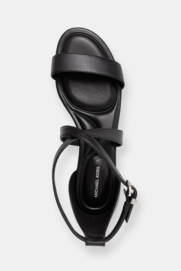 Босоніжки на пласкому підборі жіночі шкіряні MICHAEL Michael Kors Alexa Flex Flat Sandal колір чорний фото 4