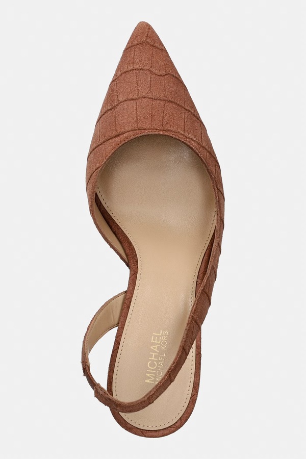 Замшеві туфлі MICHAEL Michael Kors Alina Flex Sling Pump колір коричневий фото 4