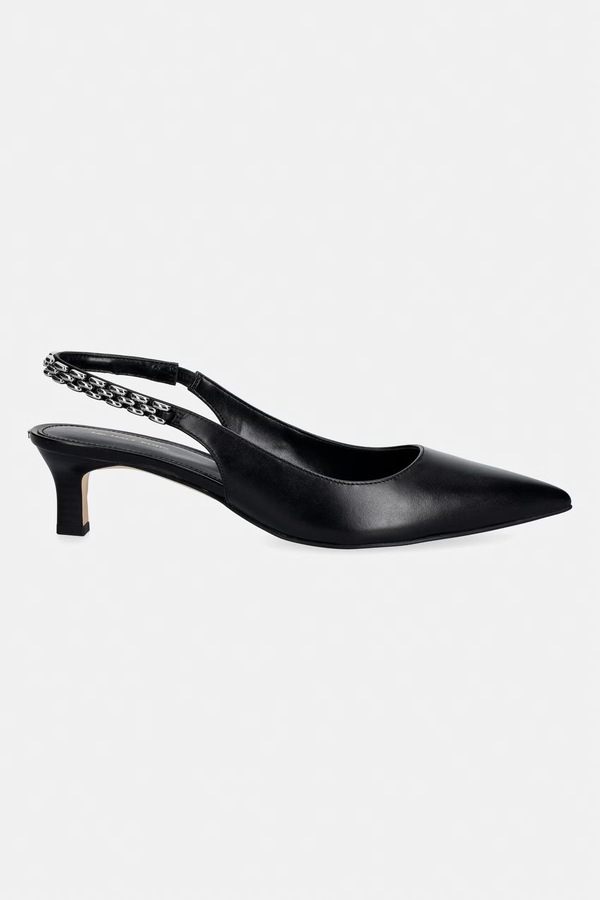 Шкіряні туфлі MICHAEL Michael Kors Marcia Kitten Sling Pump колір чорний