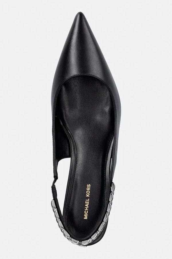 Шкіряні туфлі MICHAEL Michael Kors Marcia Kitten Sling Pump колір чорний фото 4