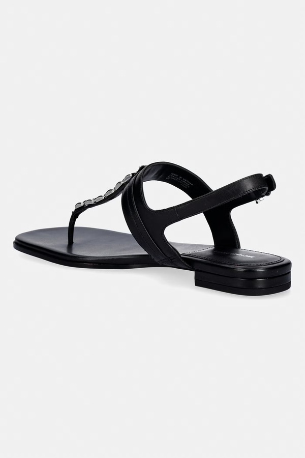 Босоніжки пласкі жіночі шкіряні MICHAEL Michael Kors Marcia Thong Sandal колір чорний фото 2