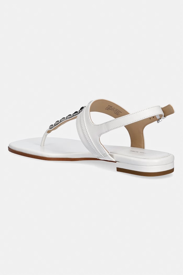 Босоножки на плоском каблуке женские кожаные MICHAEL Michael Kors Marcia Thong Sandal цвет белый фото 2