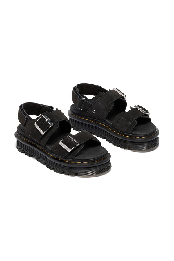 Босоножки на платформе женские замшевые Dr. Martens ZebZag Sandal цвет черный