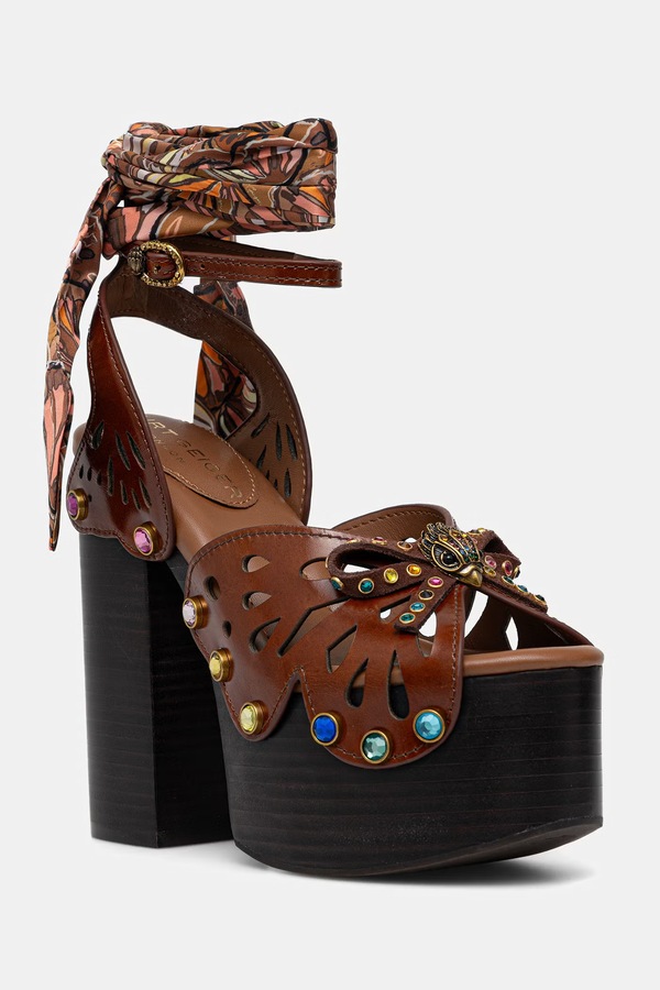Босоножки кожаные Kurt Geiger London Butterfly Platform Sdl цвет коричневый