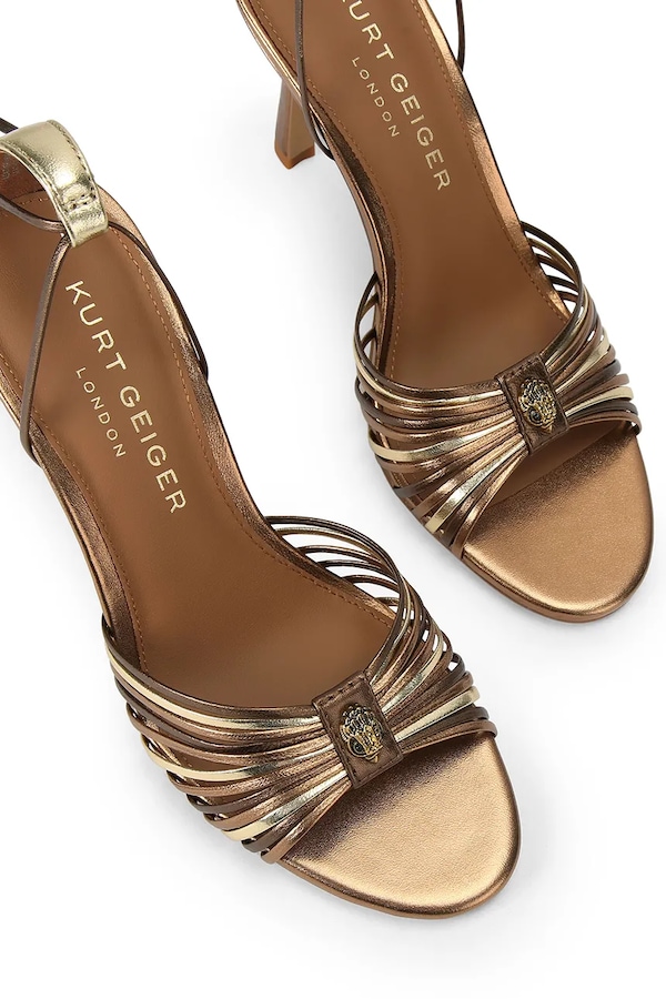 Взуття на шпильці шкіряне Kurt Geiger London Multi Strap Tie Sandal колір коричневий фото 2