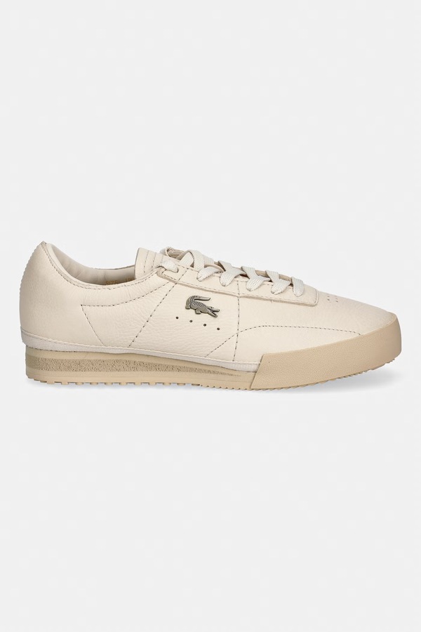 Шкіряні кросівки Lacoste Aura колір бежевий