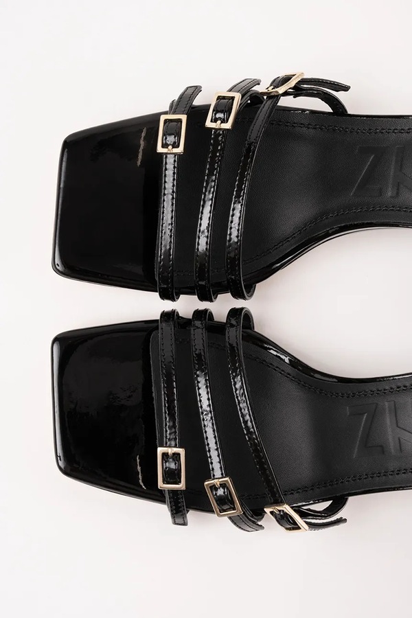 Босоніжки на танкетці шкіряні Souliers Martinez EDEN колір чорний фото 2