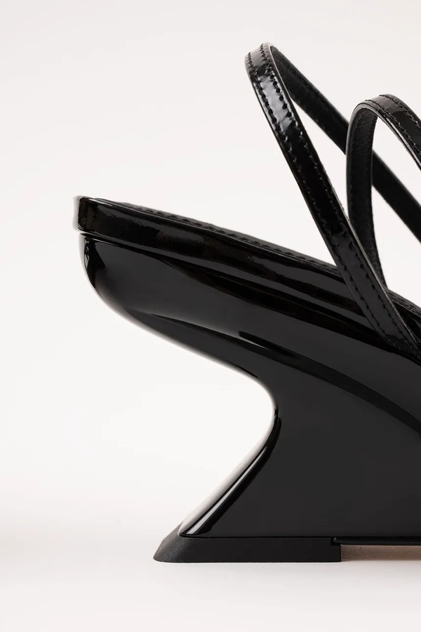 Босоніжки на танкетці шкіряні Souliers Martinez EDEN колір чорний фото 4