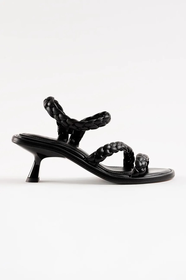 Босоножки на низком каблуке кожаные Souliers Martinez ANAYA цвет черный