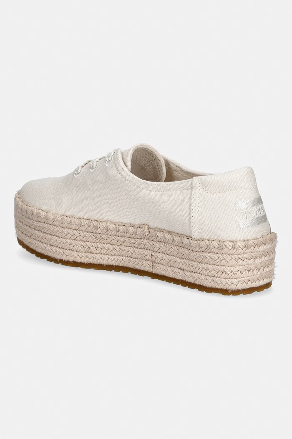 Еспадрильї на платформі жіночі Toms VALENCIA LACE UP колір бежевий фото 2