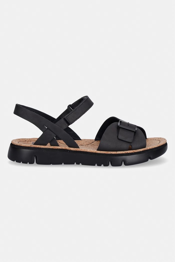 Босоніжки жіночі шкіряні Camper Oruga Sandal колір чорний