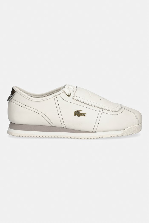 Club-Low Leather Slip-On кросівки жіночі шкіряні Lacoste колір бежевий