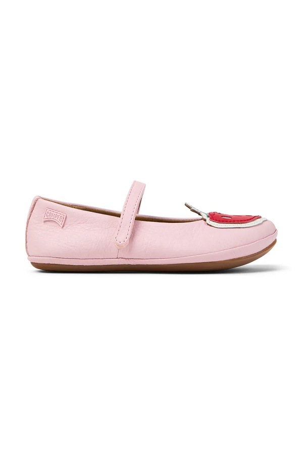 Дитячі шкіряні балетки Camper TWS Kids колір рожевий