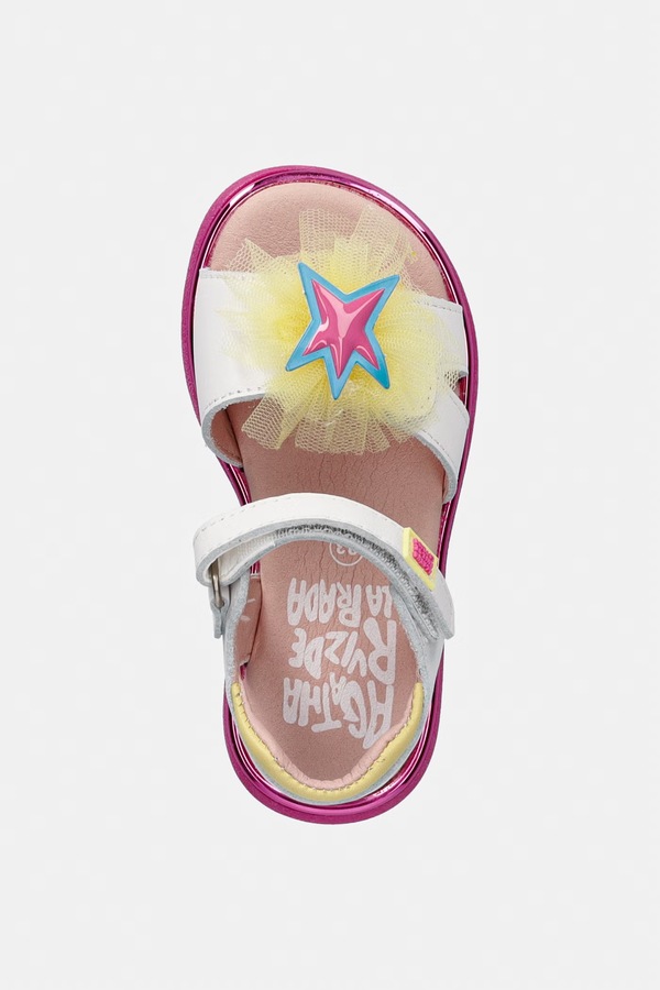 Босоніжки дитячі шкіряні Agatha Ruiz de la Prada колір білий фото 4