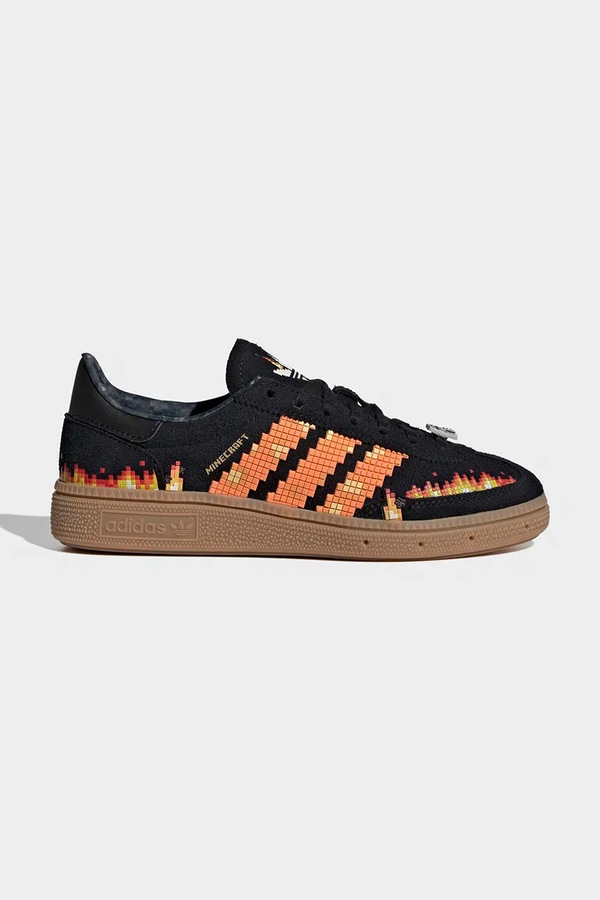Дитячі шкіряні кросівки adidas Originals Minecraft HANDBALL SPEZIAL колір чорний